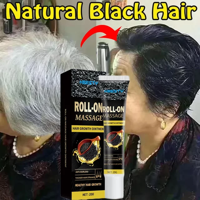 Sérum de traitement capillaire Anti-gris à base de plantes, crème blanche à noire, réparation permanente, couleur naturelle, nourrit le cuir chevelu, produits de soins capillaires