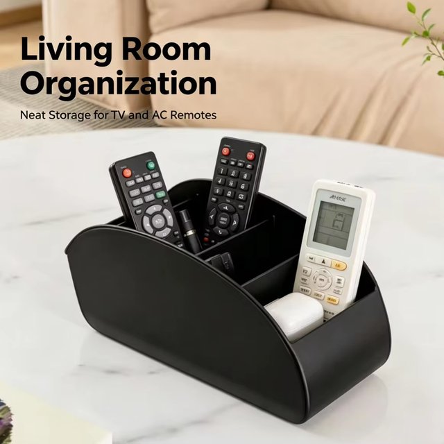 5 compartments storage box living room desktop storage box remote control bracket cosmetics storage basket