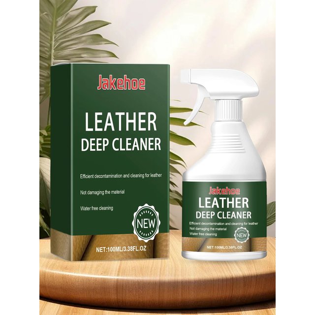 Jakehoe 100ml Leather Cleaner and Conditioner Formula Deep Clean Restore Shine Prevent Cracking for Furniture Car Seats Shoes