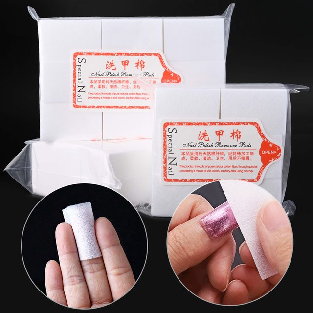 600/1000Pcs Professional Nail Polish Remover Wipe Lint-Free Cotton Pads Fiber Tissue Paper for Beauty Salon Nails Cleaning Tools