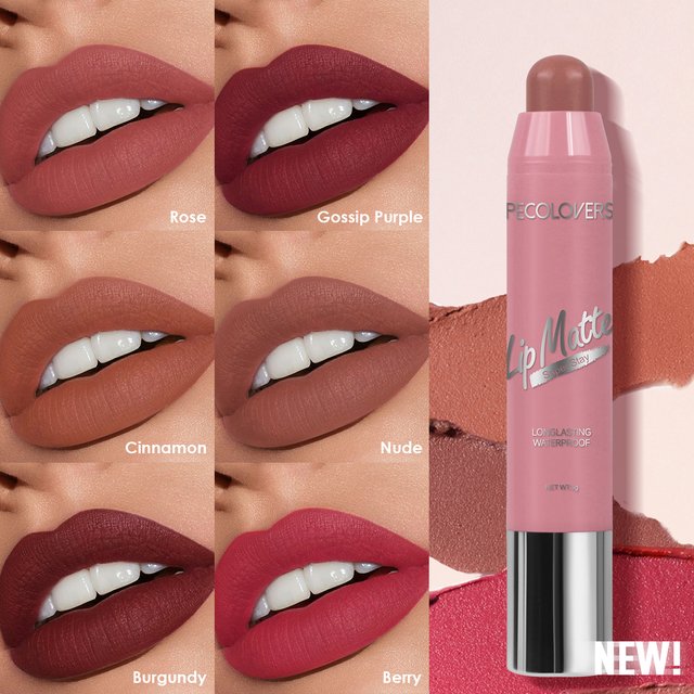 Moisturizing Lip Stain,Waterproof Lipstick,long Lasting,Matte Crayon Lipstick,Lightweight,Smooth Lipstick Pen,