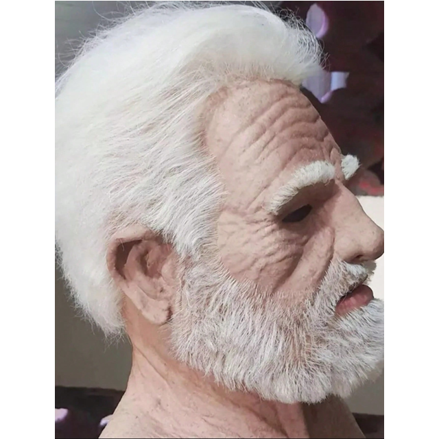 Halloween Old Man Mask Realistic Vicissitudes Simulation Full Face Mask Role Play School Party Gathering Game Head Cover