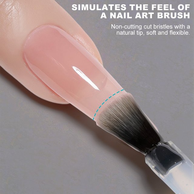 Wooden Handle Nail Replacement Brush Disposable Dip Replacement Brush Detachable Nail Polish Brush Caps Soft Bristles Gel Polish