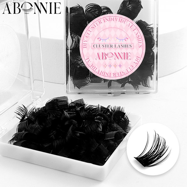 ABONNIE Lashes Cluster DIY Fluffy Individual Eyelashes Extensions Double V 40P False Eyelashes For Makeup Loose Lashes