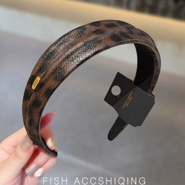 New Fashion Leopard Print Headband Wide Hair Accessories Band for women Girl Vintage Adults Kpop Headdress Hoops Makeup Adults