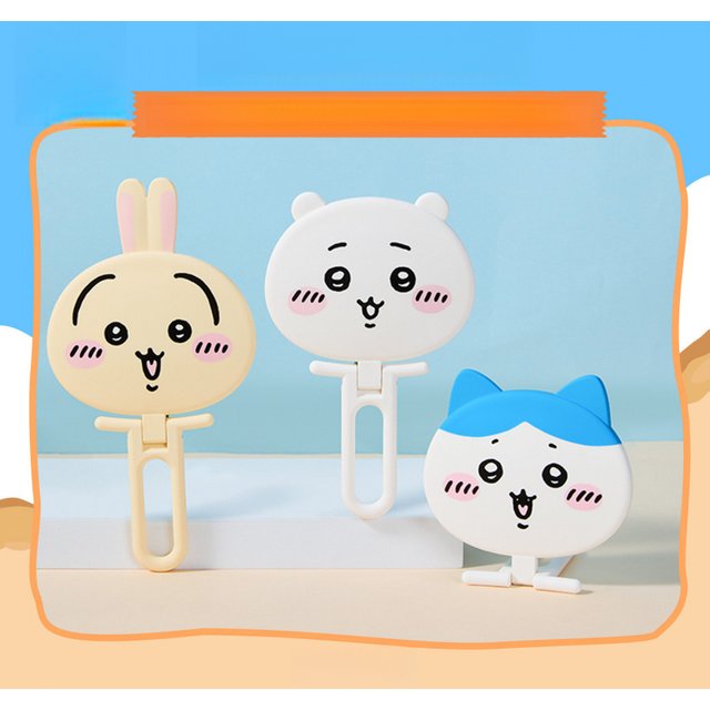 Cute Cartoon Chiikawa 3D Handheld Mirror Portable Durable Hachiware Usagi Makeup Cosmetic Mirror Kids Toy Girl Gifts