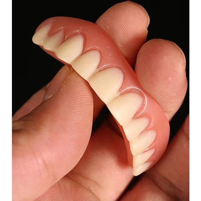 Instant Smile Teeth Veneers 2 Pcs Upper & Lower Snap On Veneers Temporary Cosmetic Teeth for Missing/Chipped/Stained Teeth