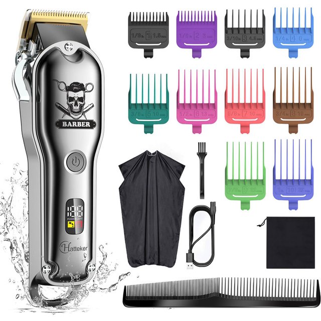 Hatteker Professional USB Rechargeable Hair Clipper Cordless Electric Beard Trimmer Wet & Dry Barber Machine for men
