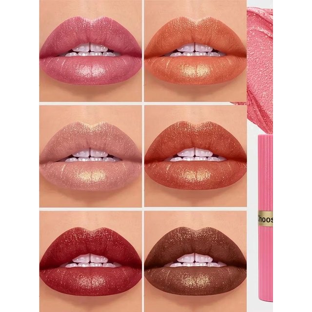 Pearlescent Pink Glitter Velvet Lipstick Metallic Waterproof Long Lasting Matte Shimmer Diamond Lipstick Women Makeup Cosmetic