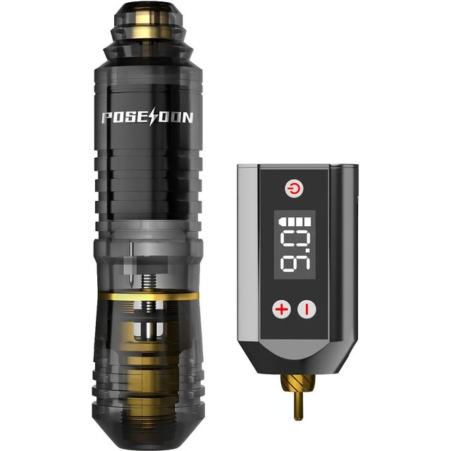 POSEIDON Tattoo Kit V6 Tattoo Pen Kit For Permanent Makeup Tattoo Machine Kit HM142 Black Tattoo Power Supply Tattoo Kit
