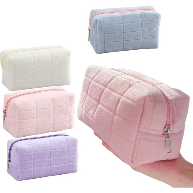 1pc Pink/White/Blue Pillow Design Cosmetic Bag Pencil Case Pen Pouch Large-capacity Student Storage Pencil Case
