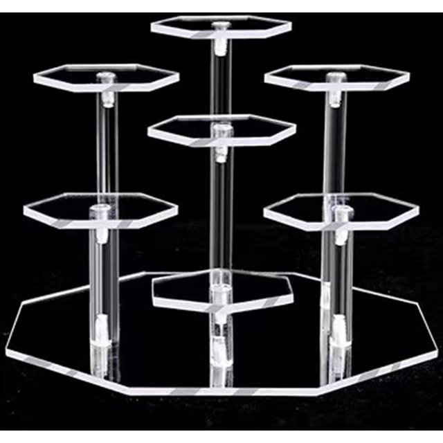 Présentoir à 7 niveaux en acrylique pour figurines, desserts, bijoux, poupées, parfums et rangement d'organisation