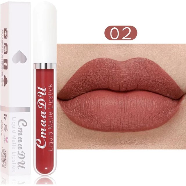 Sexy Velvet Matte Lip Gloss Liquid Lipstick Red Nonstick Cup Waterproof Lip Gloss Long Lasting Lip Makeup Women Beauty 18 Color