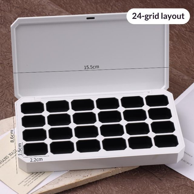 {+} 1Pcs Empty Magnetic Packaging Box 24 Grids For Nail Manicure DIY Fast Painting Gel Solid UV Varnishes Ombre Gel Nail Polish