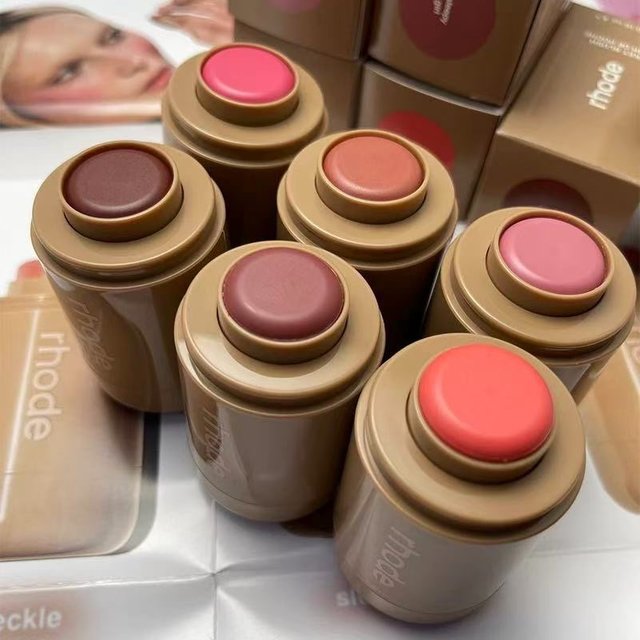 Rhodeskin Pocket Blush StickLip Cheek Hydrating Stick Natural Rouge Powder Blusher Cream Lipstick Cheek Teacup Candy Color Rhode