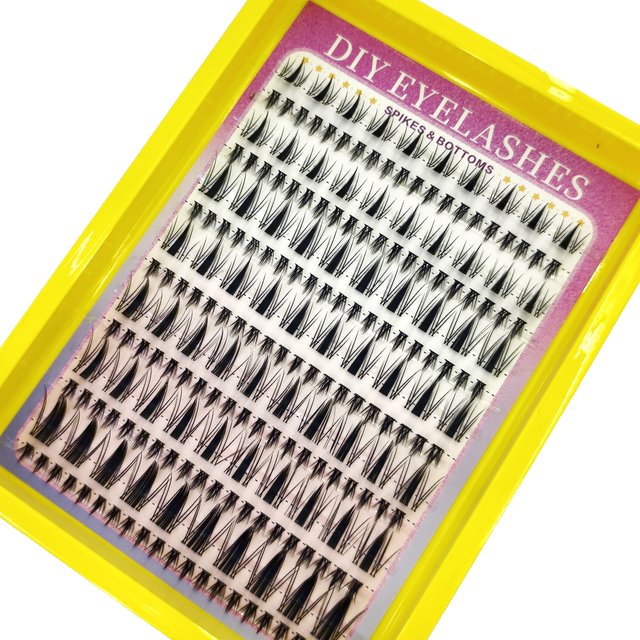 New 14rows Lash Clusters Spiky Cluster Lashes Manga Mixed Natural Tray Fluffy Individual Eyelashes with Bottom Lashes Makeup