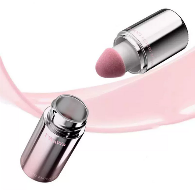 I Wa Wa Bang Liquid Blusher Cheek Lip Tint, Natural Water Glow Dewy Finish, Long-Lasting Face Makeup Blush Stick Cream Blush