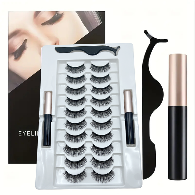 Magnetic Lashes & Magnetic Eyeliner Kit, Lash Extension No Glue Needed,There are two magnetic eyeliner and tweezers