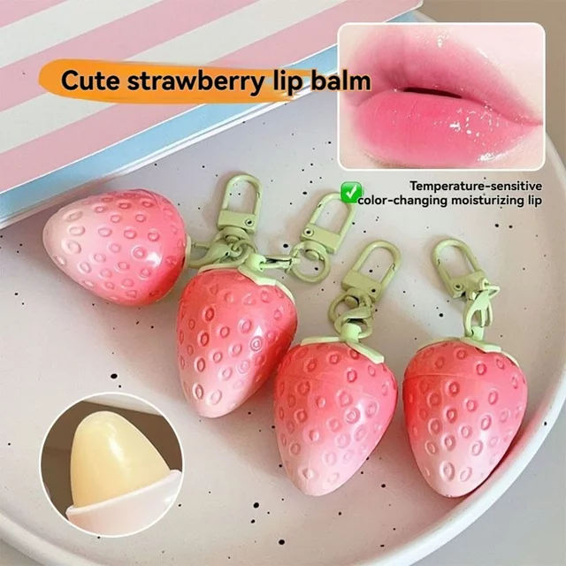 Strawberry Lip Gloss Moisturizing Winter Antifreeze Anti Crack Lipstick Lasting Lip Balm Hydrating Lip Oil Kids Makeup