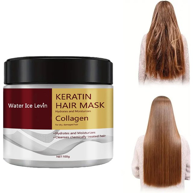 Masque capillaire au collagène et à la kératine, double contrôle de l'huile, revitalisant hydratant, doux et lisse, frisottis, réparation endommagée, revitalise, soins capillaires