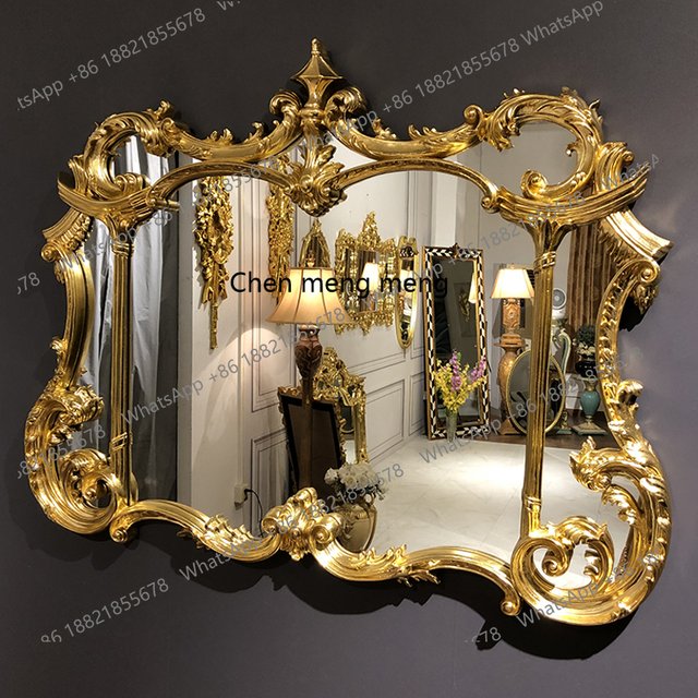 European mirror home French classical court makeup mirror backlight mirror bathroom