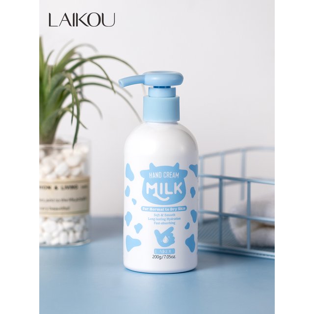 LAIKOU Milk Hand Cream 200g Long-lasting Hydration Quick Absorption Soft Smooth Hand Moisturizer For Dry Skin
