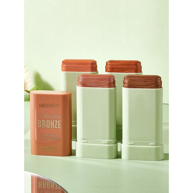 Durable Waterproof Powder Blusher Stick, Vibrant Color, Multi Color Options, Rich Color Display, Suitable for Daily and Holiday