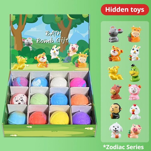 Bubble Bath Bombs For Kids 12 Pack Ocean Themed With Hidden Floating Toys Safe Essential Oil Moisturizing Bath Fizzies