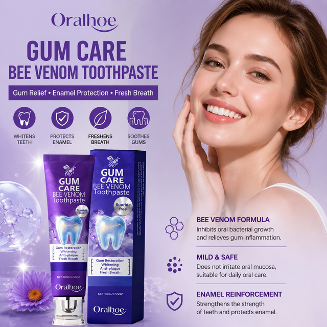 Bee Venom Toothpaste Gum Care Fresh Breath Yellow Teeth Removal Gum Restoration Plaque Remover for Teeth Whitening Toothpaste