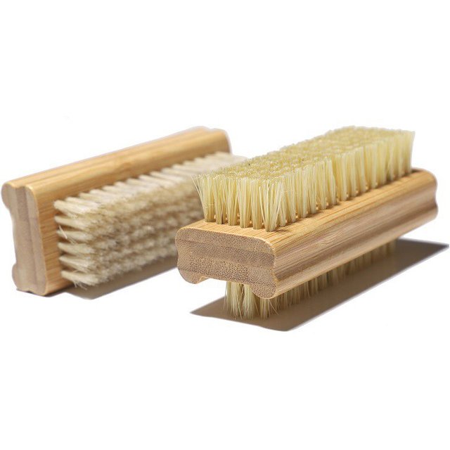 Double-sided Nail Brush Manicure Pedicure Wood Handle Soft Remove Dust Nail Cleaning Brush For Nail Care Scrubbing Tools