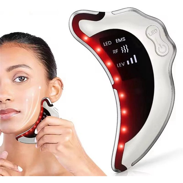 Electric Radio Frequency Apparatus Light Facial Lifting Vibration Massage Tool Gua Sha Tools Neck Beauty Apparat Device