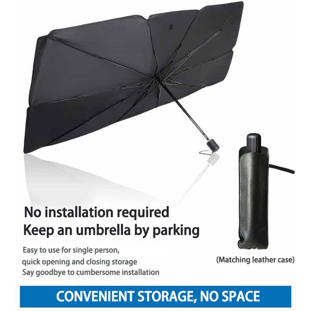Car Front Windshield Sunshade Heat Insulation UV Protection Portable Car Windshield Cover Pull Ring Design Sunscreen Sun Shade