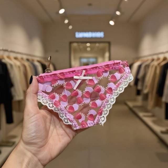 Panties-Shaped Lace Cute Coin Purse PVC Mini Storage Bag With Zipper Strawberry Makeup Bag Great Party Gift Birthday Present