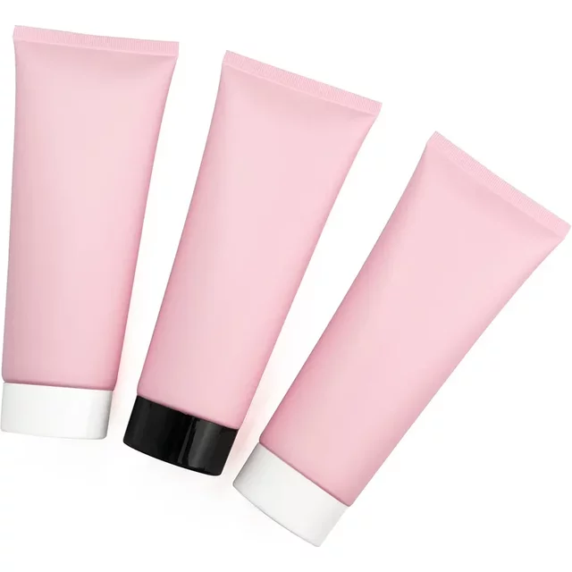 10/30/50pcs 200ml Matte Pink Soft Hose Tubes Facial Cleanser Face Cream Tube Essence Lotion Bottle Cosmetic Container Wholesale