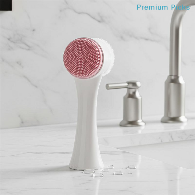 portable3D Double Silicone Facial Cleansing Brush Manual Soft Massage Exfoliator for Home SPA Deep Facial Cleansing 1PC