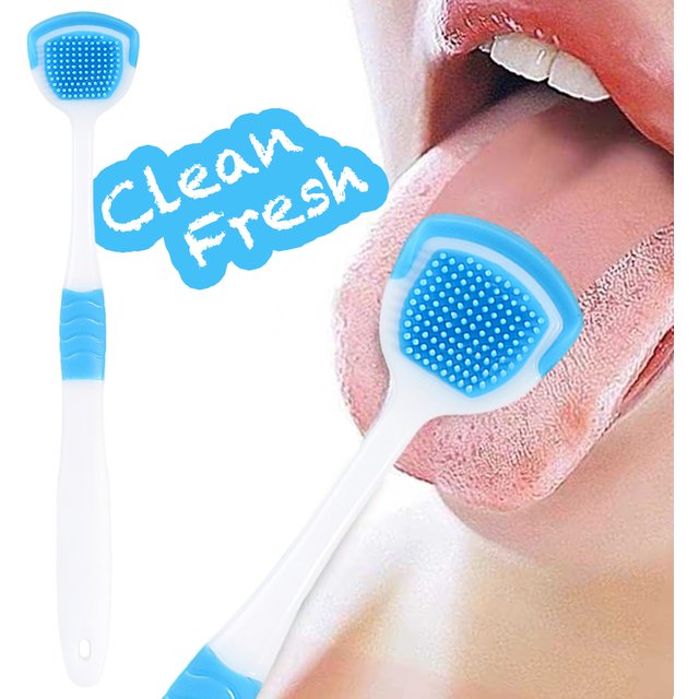 Tongue Scraper Reduce Bad Breath Oral Care Tongue Cleaner Tongue Cleaning Adult Oral Tool Soft Bristle Silicone Tongue Scrape