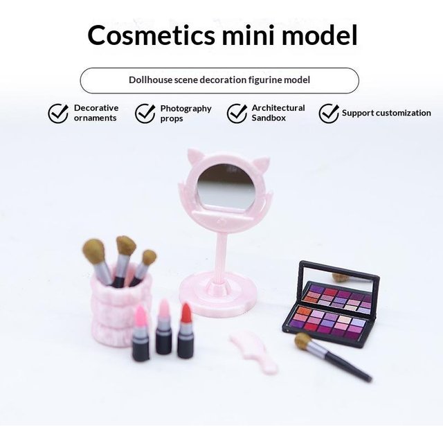 【New】1Pcs Simulated Miniature Dollhouse Makeup Brush Cosmetic For Doll Accessory Toys