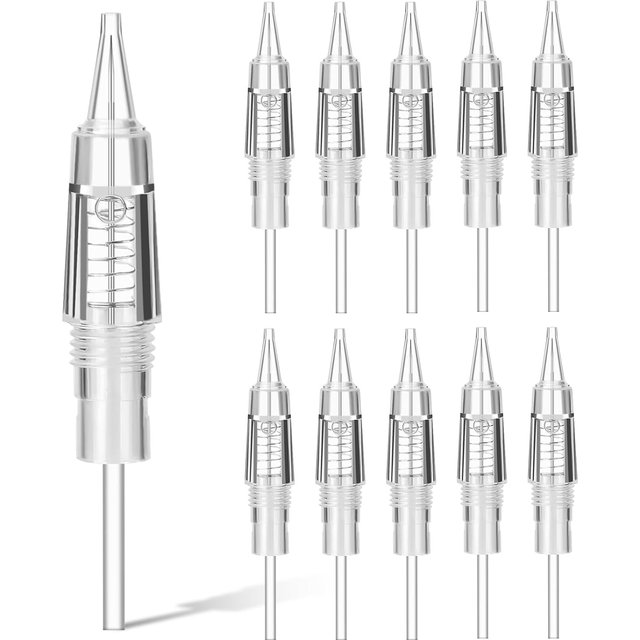 10/50PCS Permanent Makeup Tattoo Needle Cartridges for Eyebrow Tattoo Machine Permanent Makeup Disposable Screw Tattoo Needle