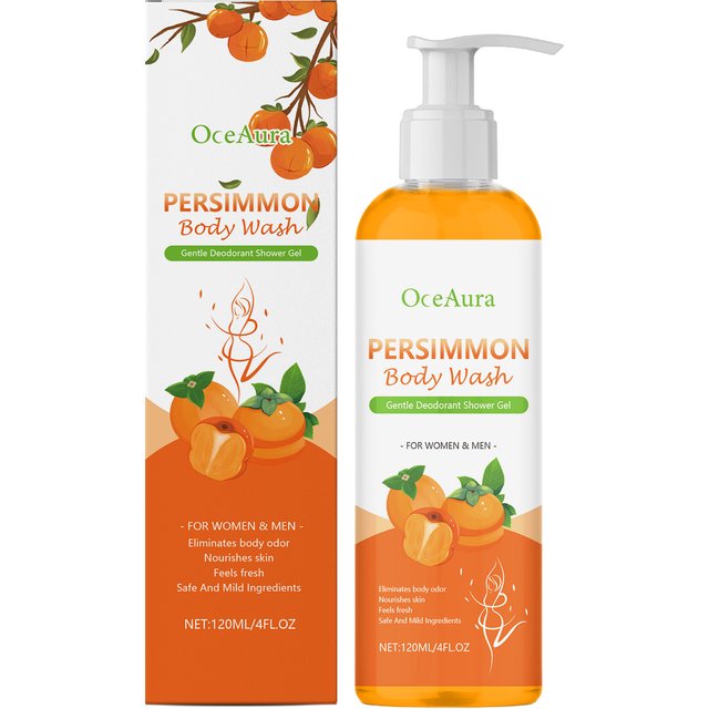 Persimmon Body Wash Shower Gel Oil Control Deodorant Shower Gel for men Women Odor Eliminator Fresh Moisturized Skin Body Care
