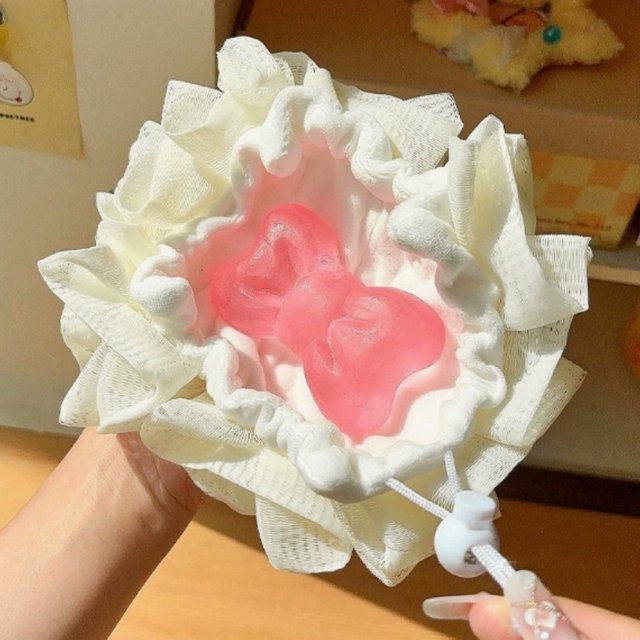 1Pc Soft Loofah Sponge Bath Ball -2in-1 Soap Dispensers and Body Scrub, Bathroom Exfoliating Shower Ball for men Women Wholesale