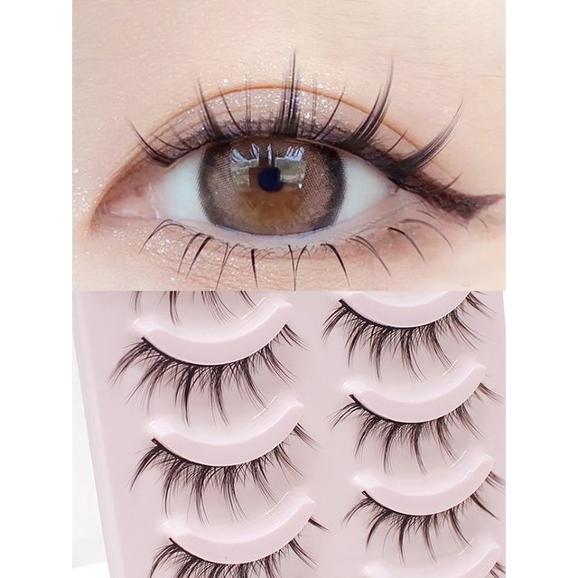 5 Pairs Of Natural Makeup Daily Makeup Cos Eyelashes Simulated Grafting Fish Tail Segmented Eyelash Facial Makeup Tool