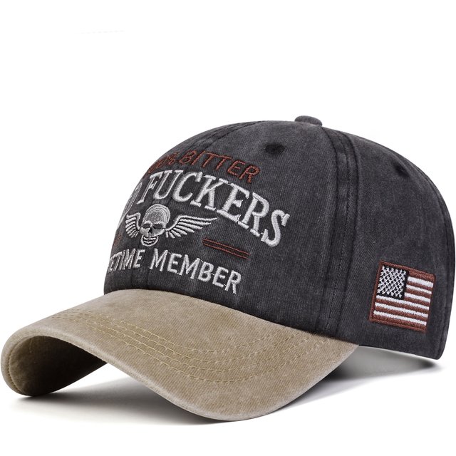 Unisex OLD FUCKERS Letter Embroidery Washed Baseball Caps Spring Autumn Outdoor Adjustable Casual Hats Sunscreen Hat Sports Cap
