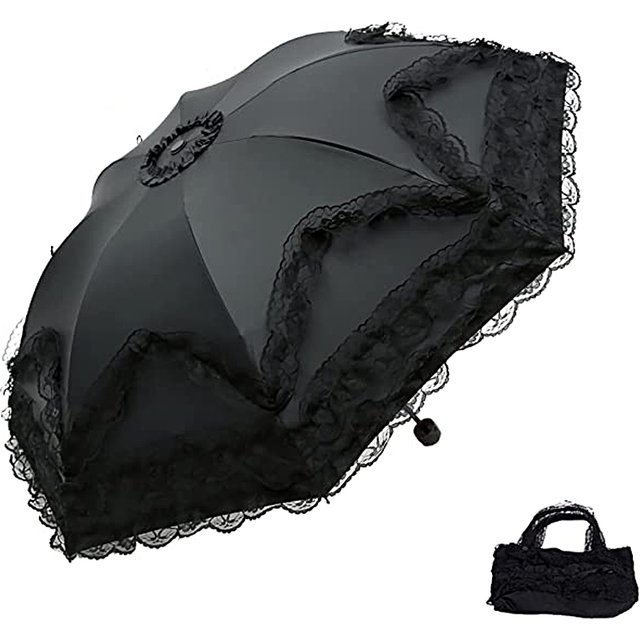 Fashion Lace Sun Umbrella Strong Windproof Korean Lolita Sunscreen Sunshade Outdoor Anti UV Women Wedding Decoration Parasol
