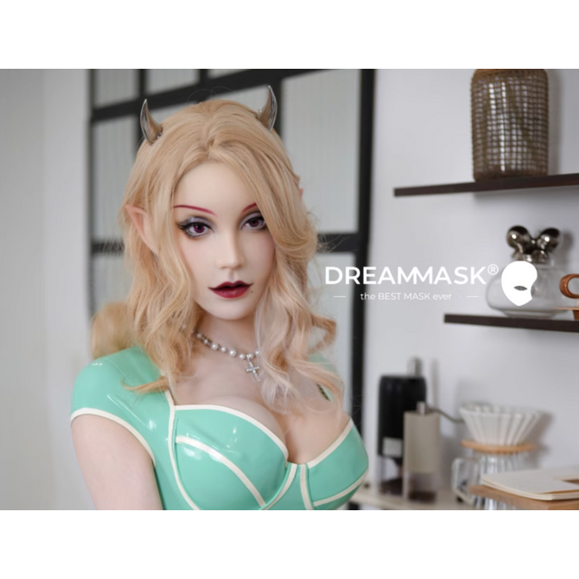 (DM03M Margarita)'Dreammask' Crossdressing Female Full Head And Breast Cosplay Kigurumi Male To Female Kig Desire Makeup Mask