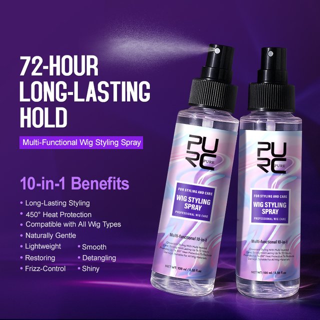 PURC Argan Oil Wig Hair Styling Spray for women 450° Heat Protection Keratin Smooth Shiny Hair Treatment Hair Care 100ml