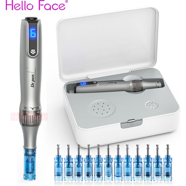 Dr. Pen M8S Microneedling Pen with 12 Replacement Cartridges Wireless Derma Microneedle Pen Kit ≤0.25mm Needle Skin Care Tool