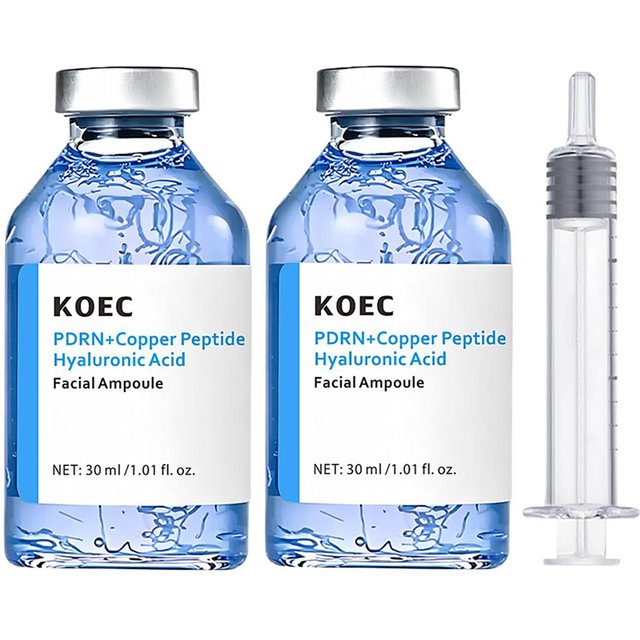 PDRN GHKCu Blue Copper Peptide Hyaluronic Acid Serum Hydrating Moisturizing Deep Repair Skin Barrier Serum Facial Skin Care 30ml