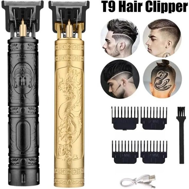 Vintage T9 Hair Trimmer Men Cordless Electric Clipper Washable USB Fast Charging Barber Shaver Beard Hair Cutting Machine
