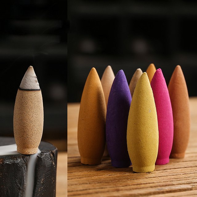Cônes d'encens à refoulement naturels surdimensionnés 100g, parfums bois de santal et lavande, 30 minutes, pour la maison, grand cône d'encens au jasmin