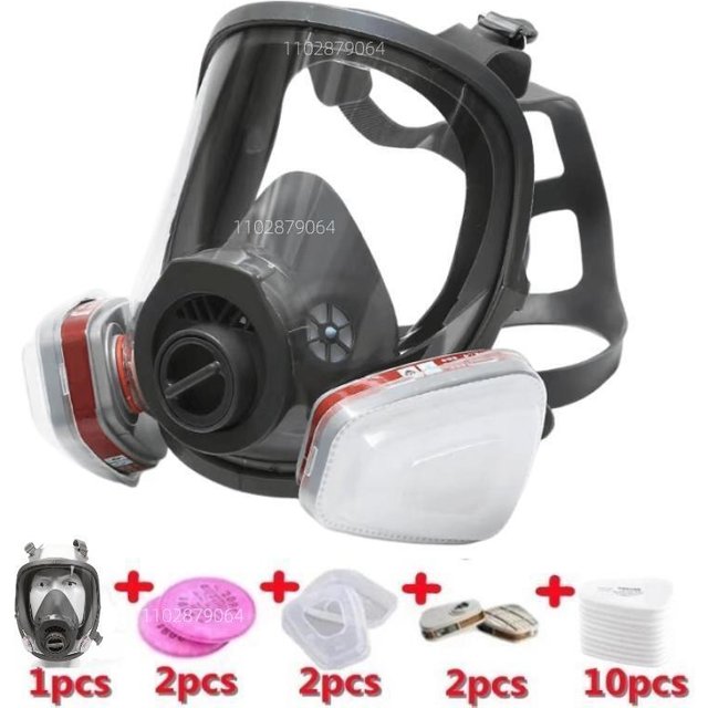 Masque facial complet à gaz 6800, acide/organique/ammoniaque, pour la vaccination, peinture, irateur, produit chimique, pesticide, laboratoire, anti-poussière, multifonction, livre